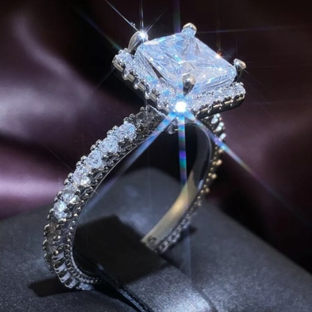 New 925 Wedding Women White Sapphire Jewelry Ring